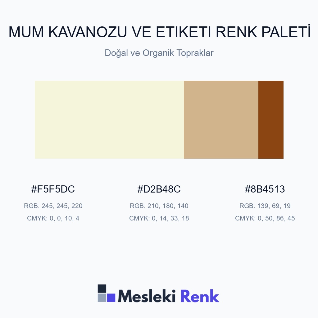 Mum Kavanozu ve Etiketi Doğal ve Organik Topraklar Renk Paleti