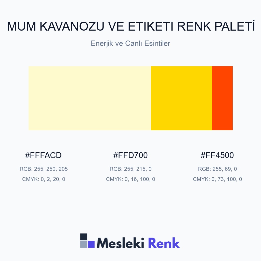 Mum Kavanozu ve Etiketi Enerjik ve Canlı Esintiler Renk Paleti