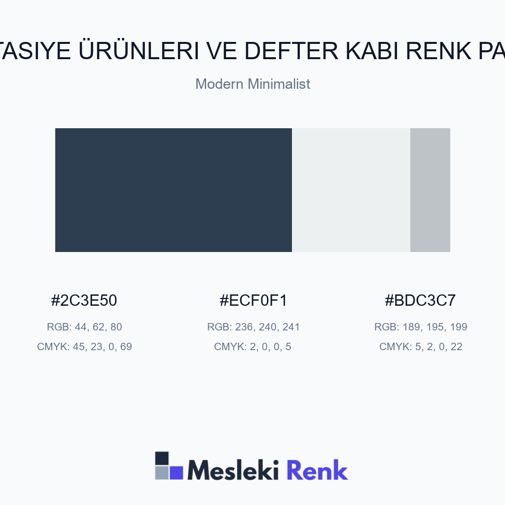 Kırtasiye Ürünleri ve Defter Kabı Modern Minimalist Renk Paleti