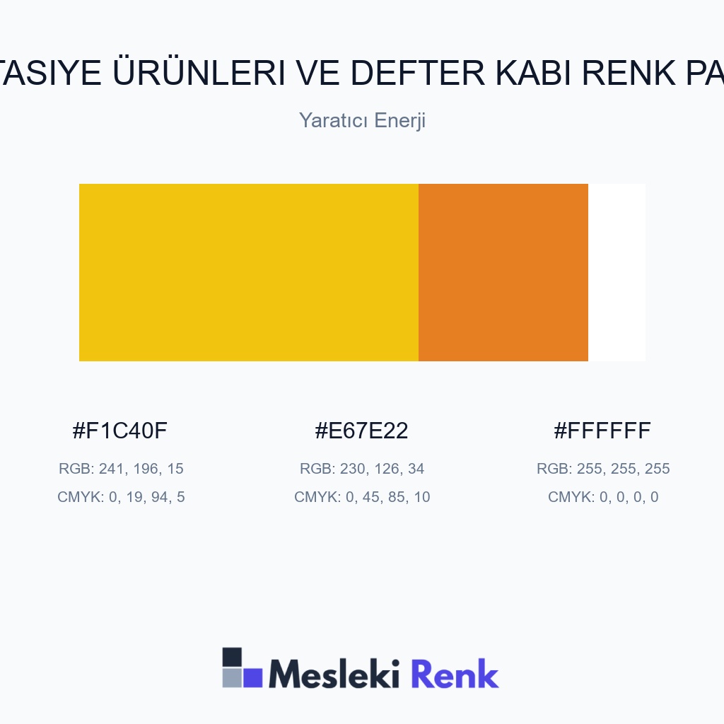 Kırtasiye Ürünleri ve Defter Kabı Yaratıcı Enerji Renk Paleti