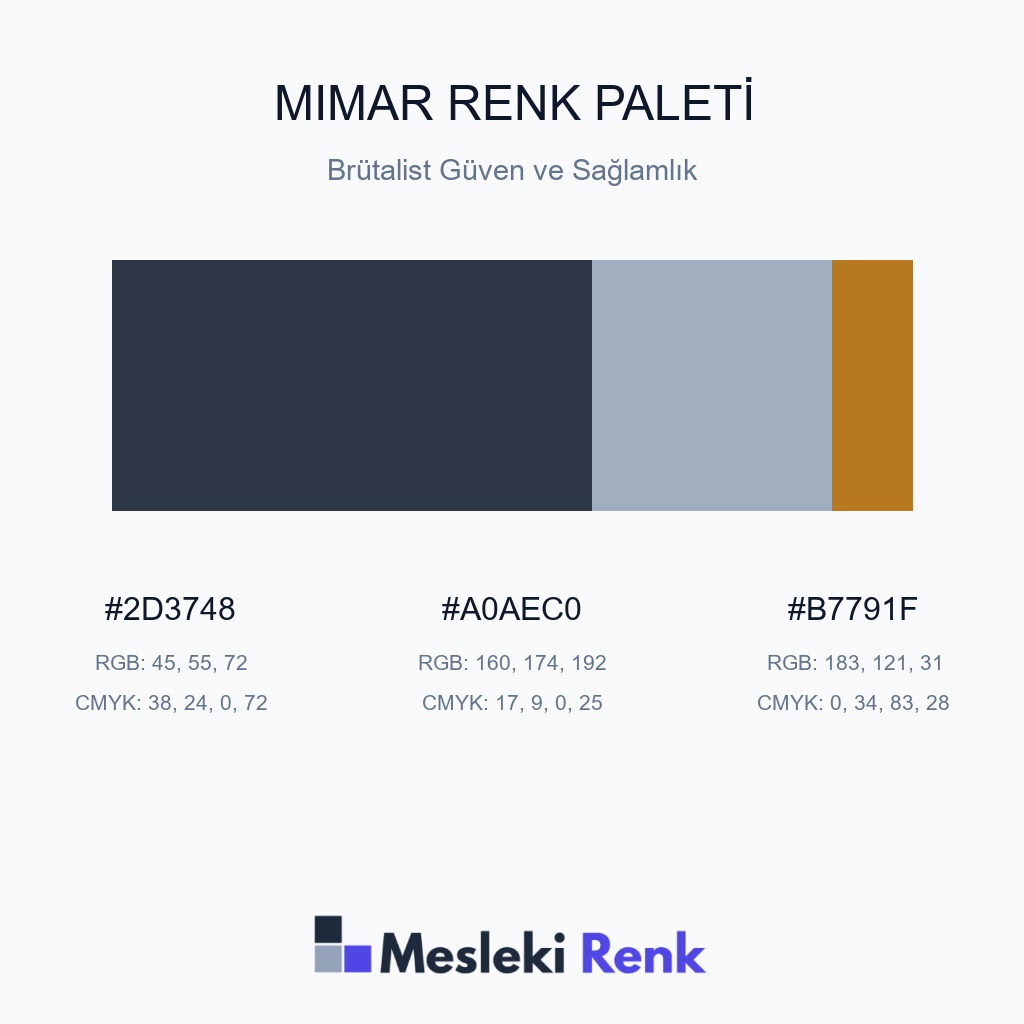 Mimar Brütalist Güven ve Sağlamlık Renk Paleti