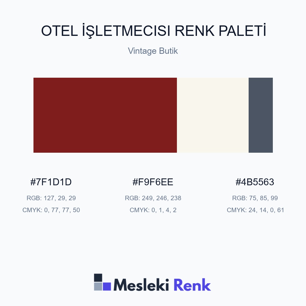 Otel İşletmecisi Vintage Butik Renk Paleti