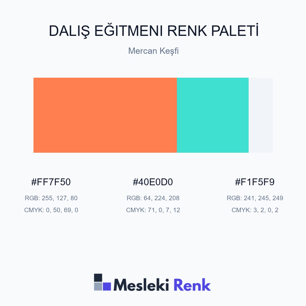 Dalış Eğitmeni Mercan Keşfi Renk Paleti