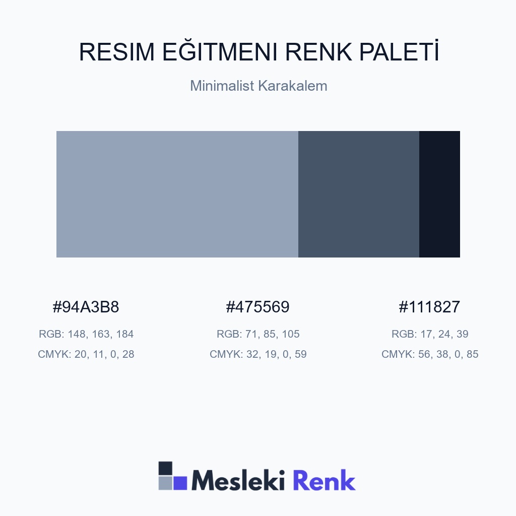 Resim Eğitmeni Minimalist Karakalem Renk Paleti