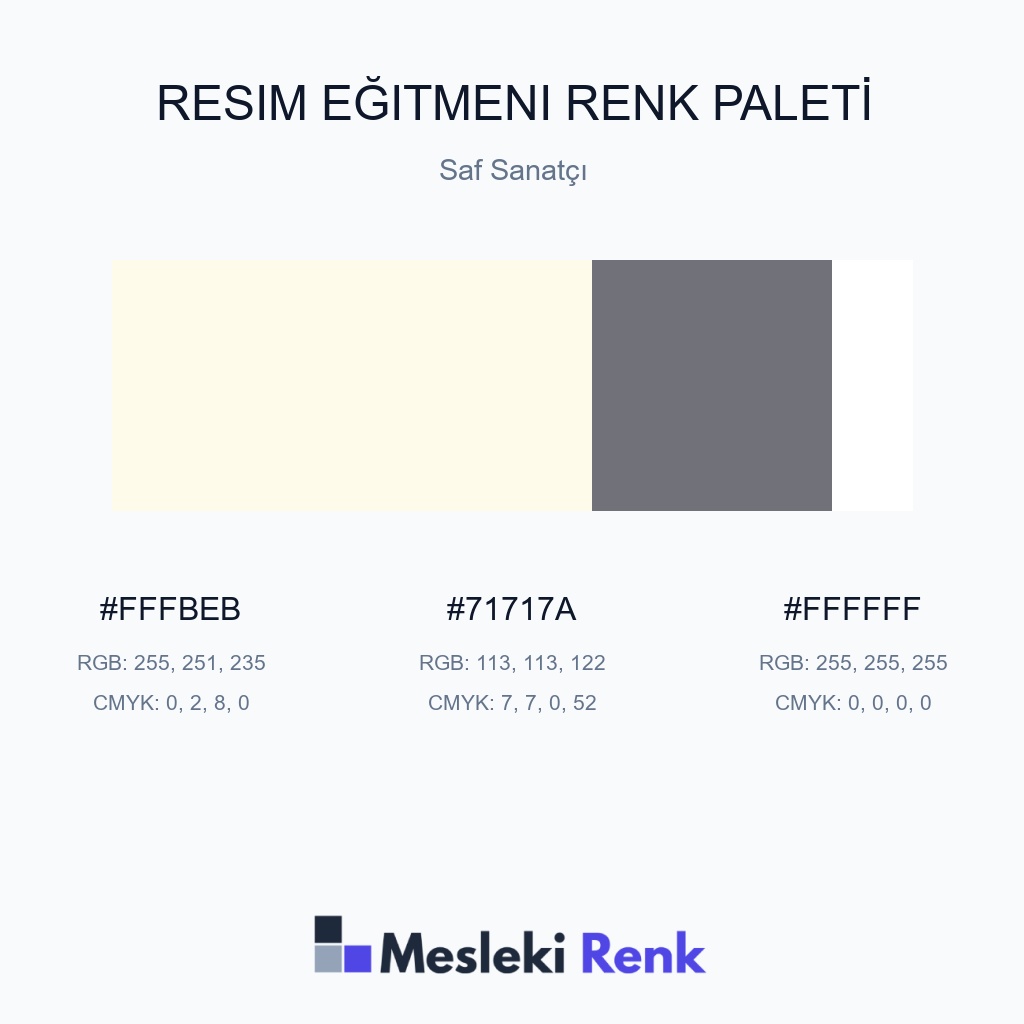 Resim Eğitmeni Saf Sanatçı Renk Paleti