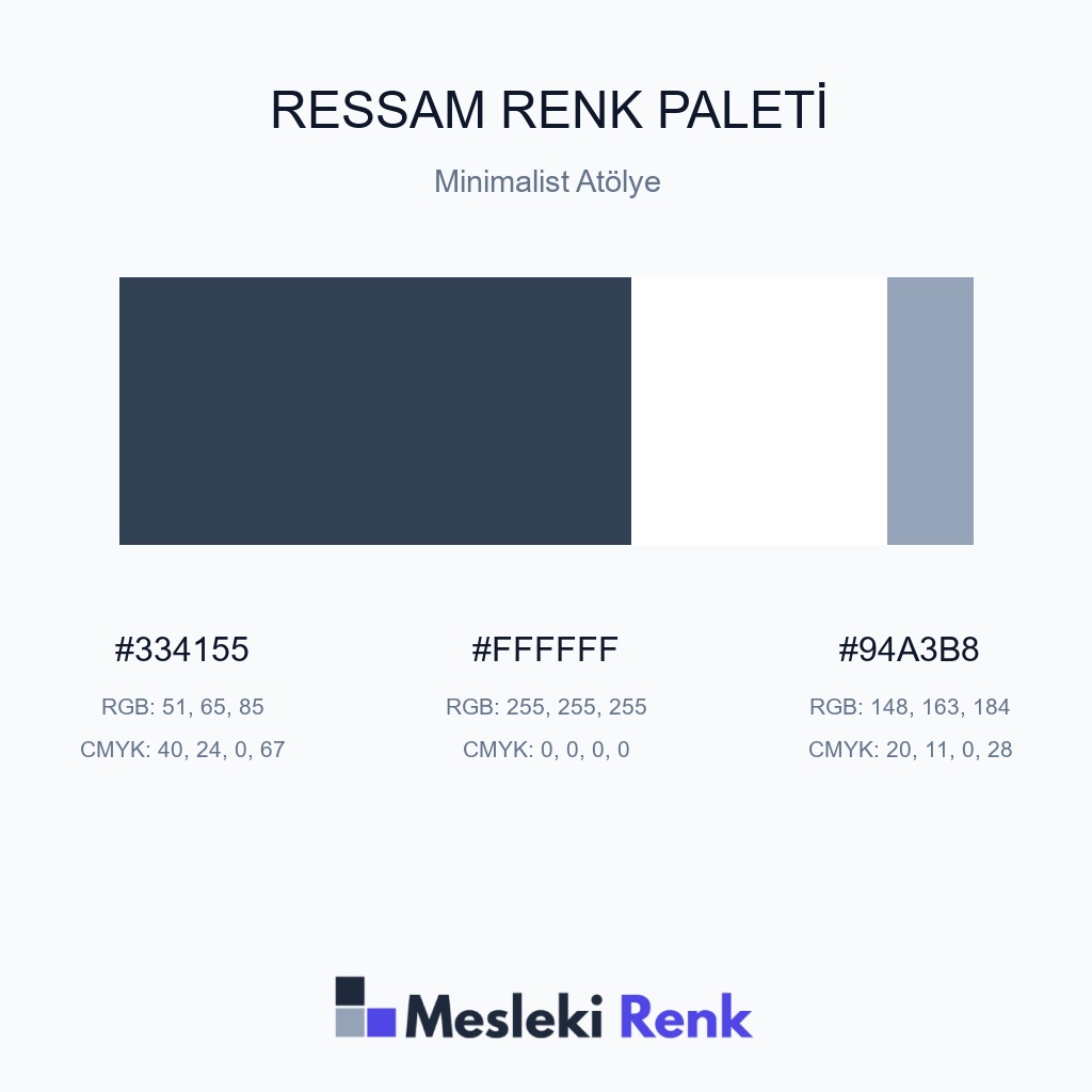 Ressam Minimalist Atölye Renk Paleti