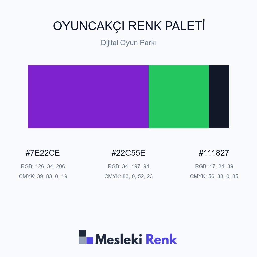 Oyuncakçı Dijital Oyun Parkı Renk Paleti