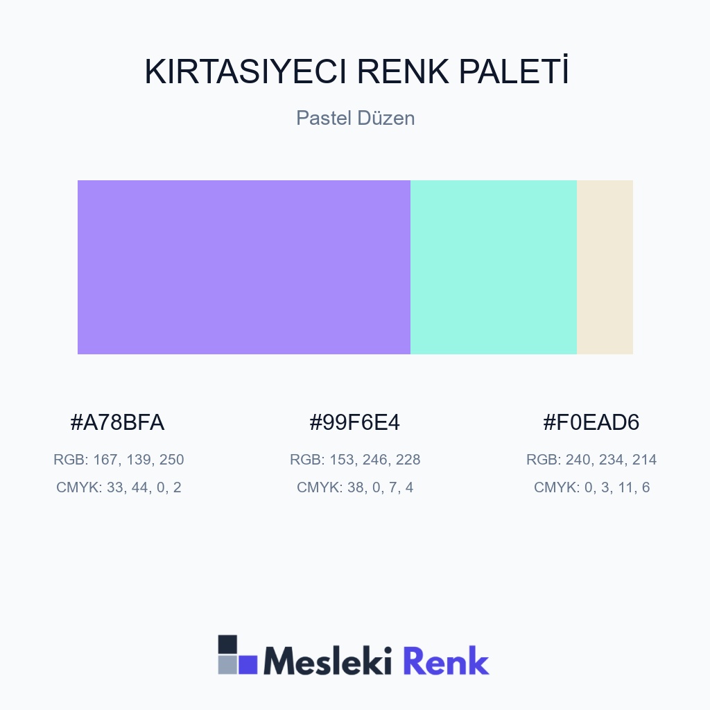 Kırtasiyeci Pastel Düzen Renk Paleti
