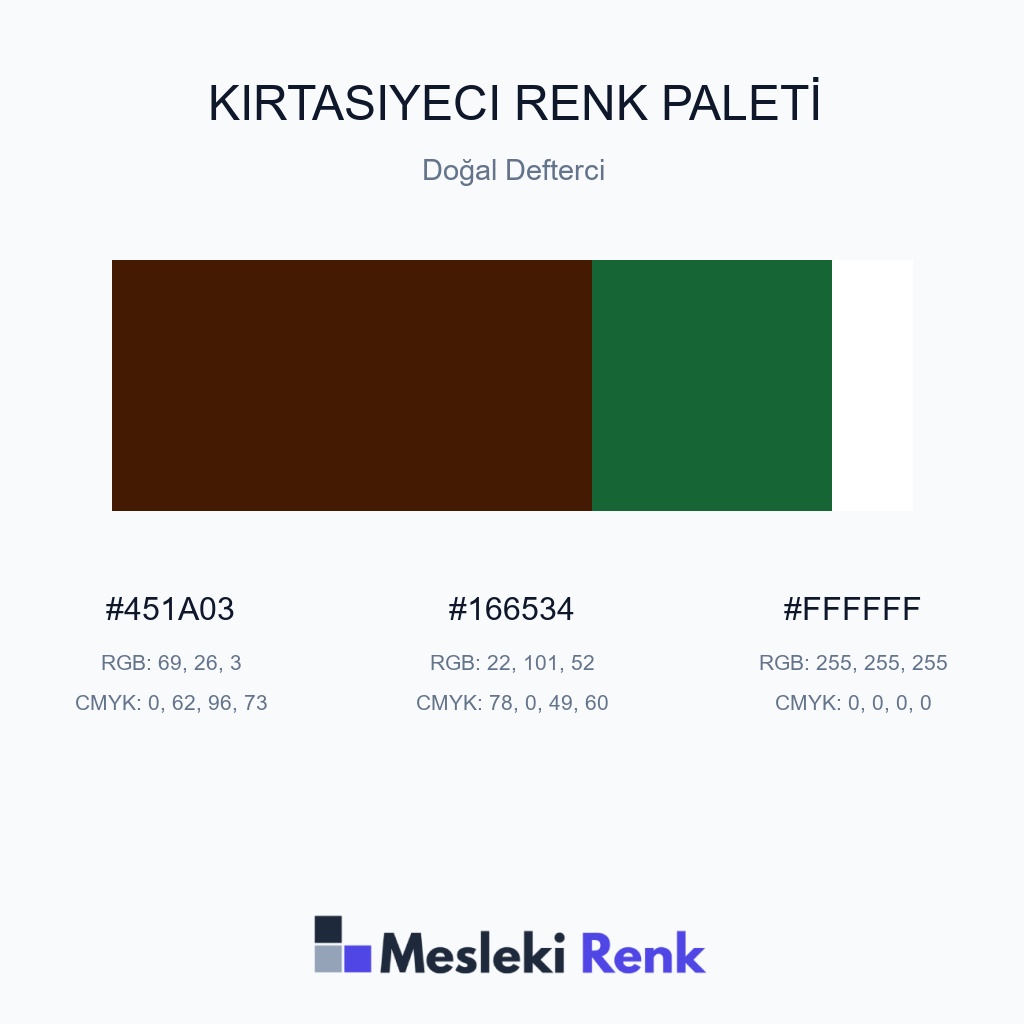 Kırtasiyeci Doğal Defterci Renk Paleti