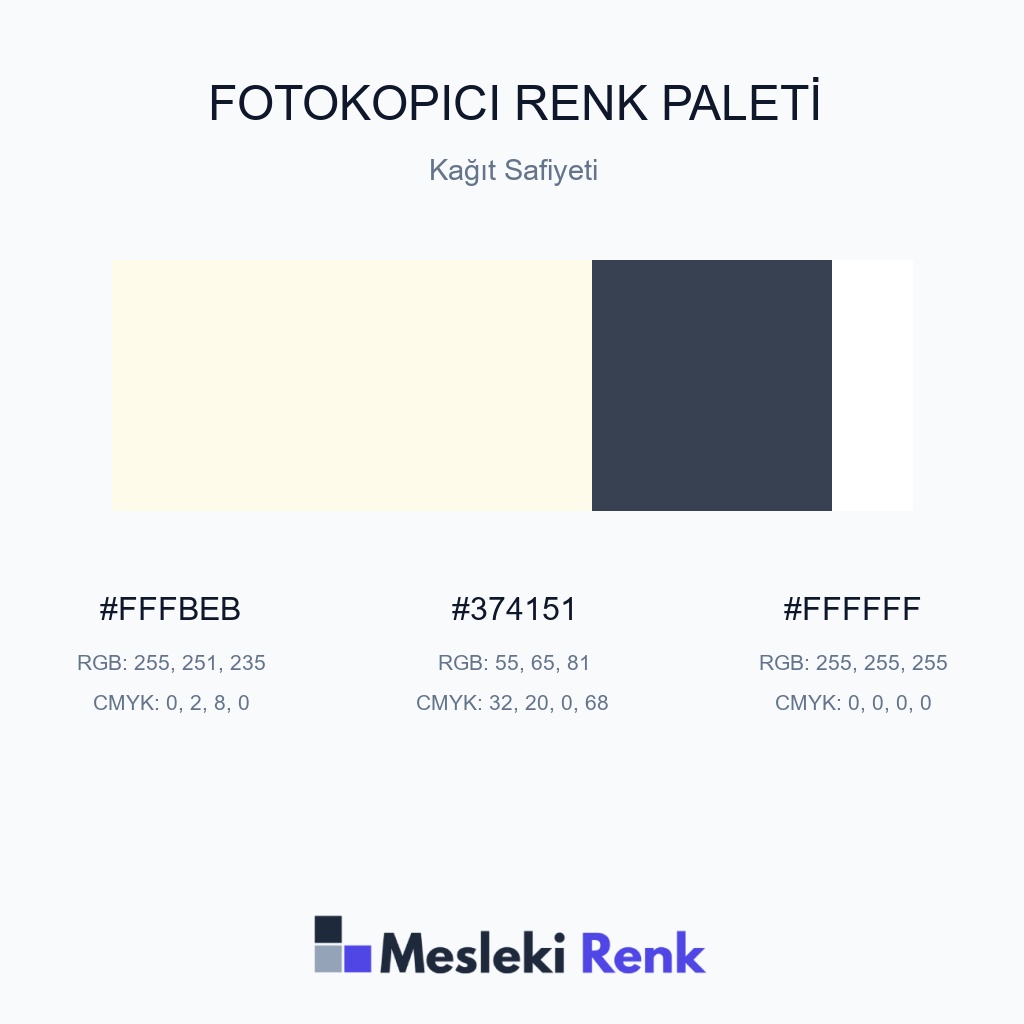 Fotokopici Kağıt Safiyeti Renk Paleti