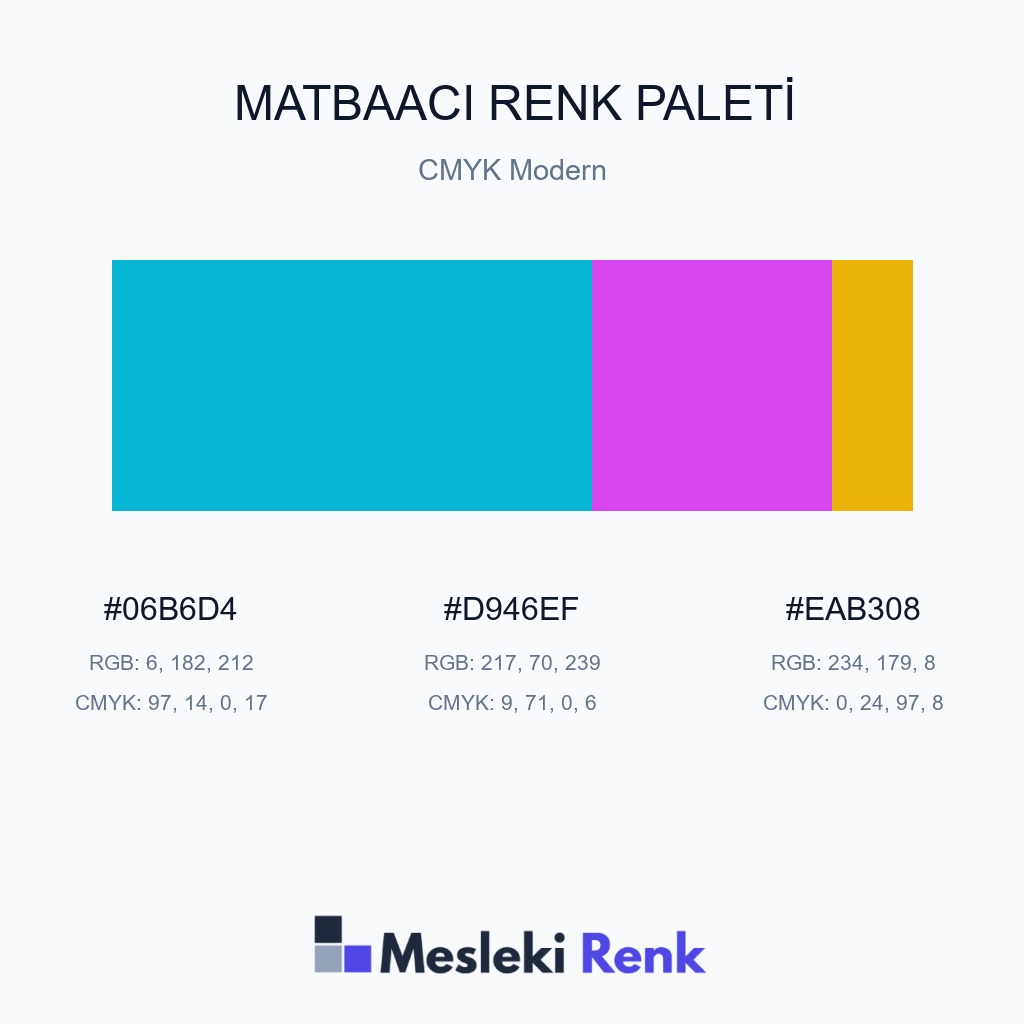 Matbaacı CMYK Modern Renk Paleti