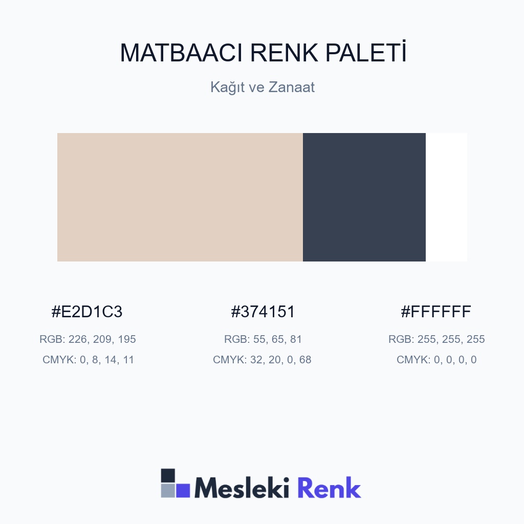 Matbaacı Kağıt ve Zanaat Renk Paleti