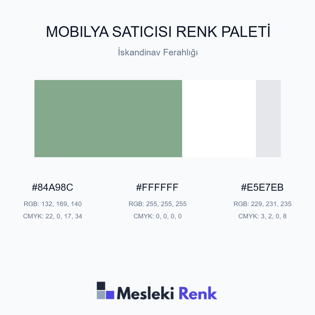 Mobilya Satıcısı İskandinav Ferahlığı Renk Paleti
