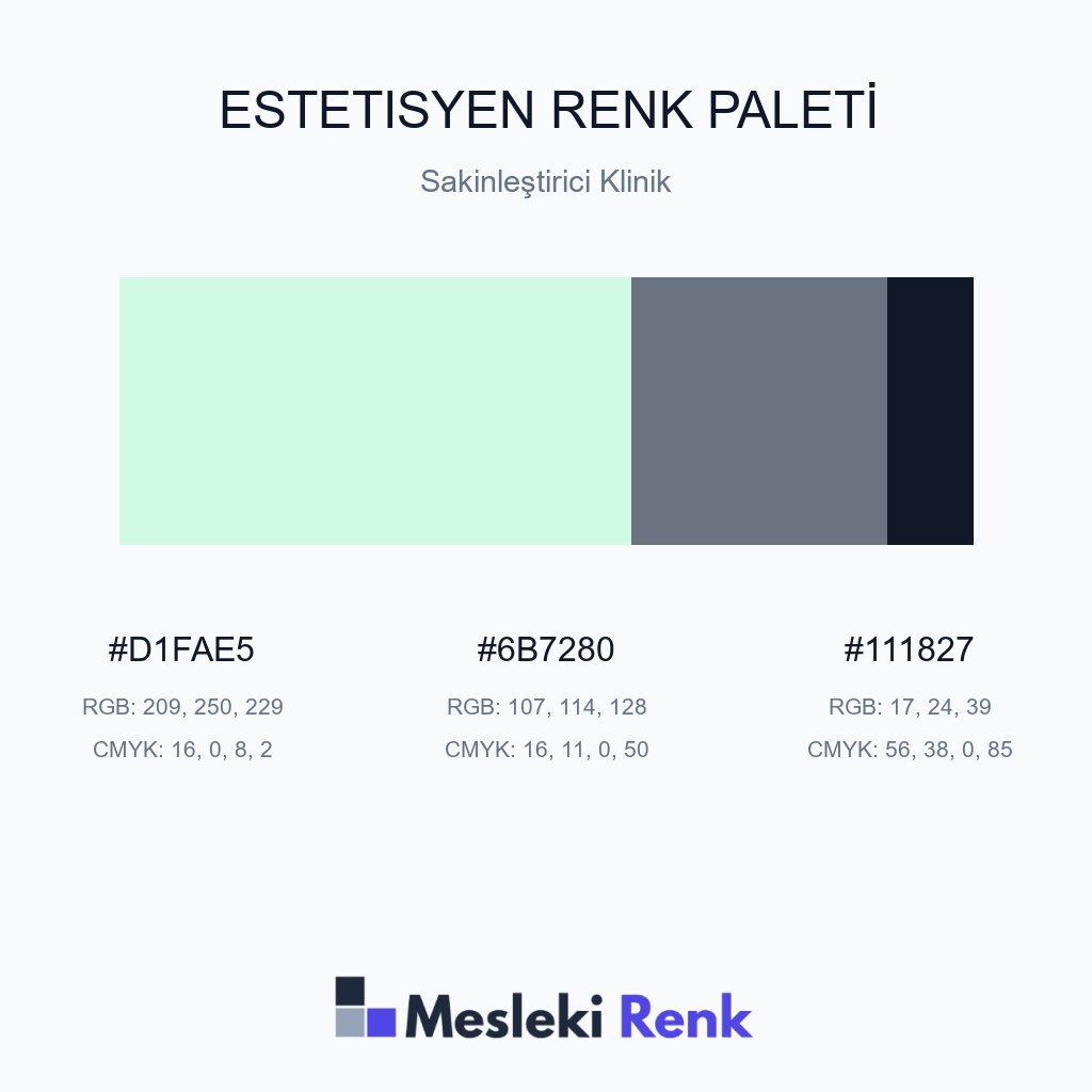 Estetisyen Sakinleştirici Klinik Renk Paleti