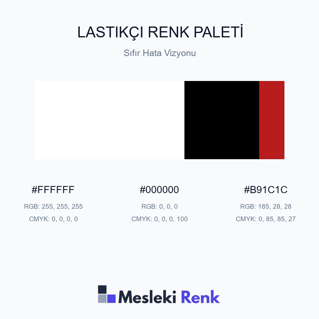Lastikçi Sıfır Hata Vizyonu Renk Paleti