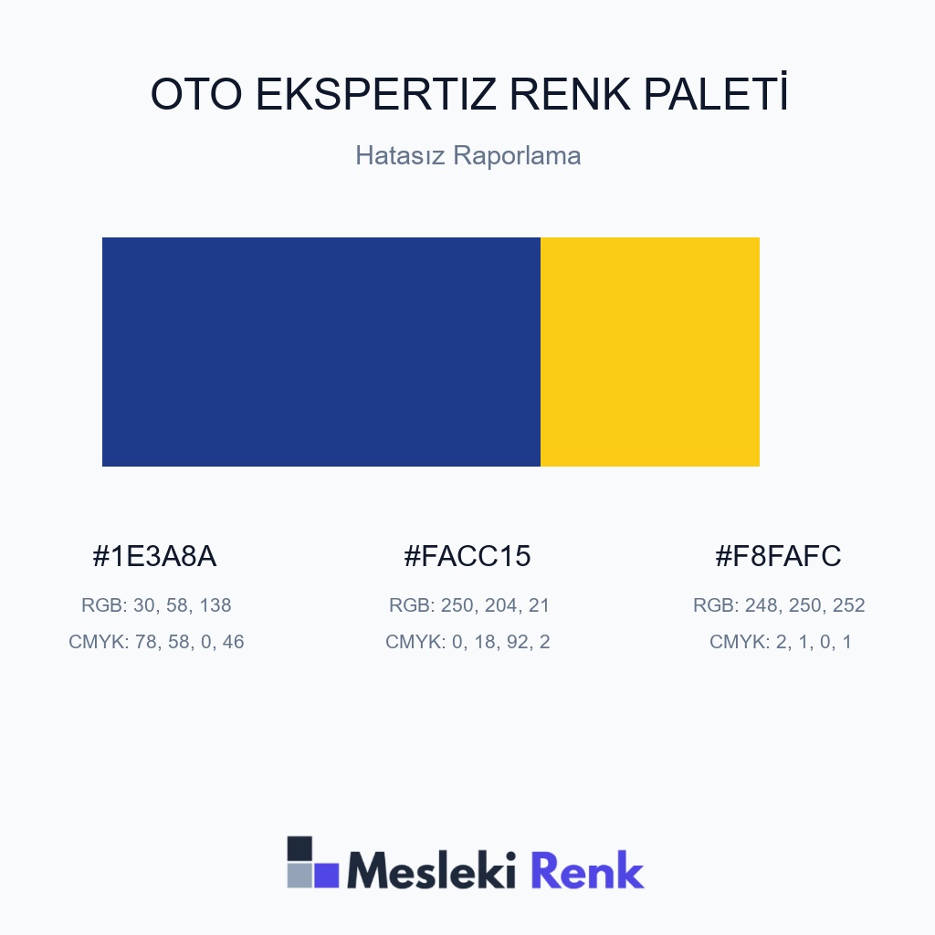 Oto Ekspertiz Hatasız Raporlama Renk Paleti
