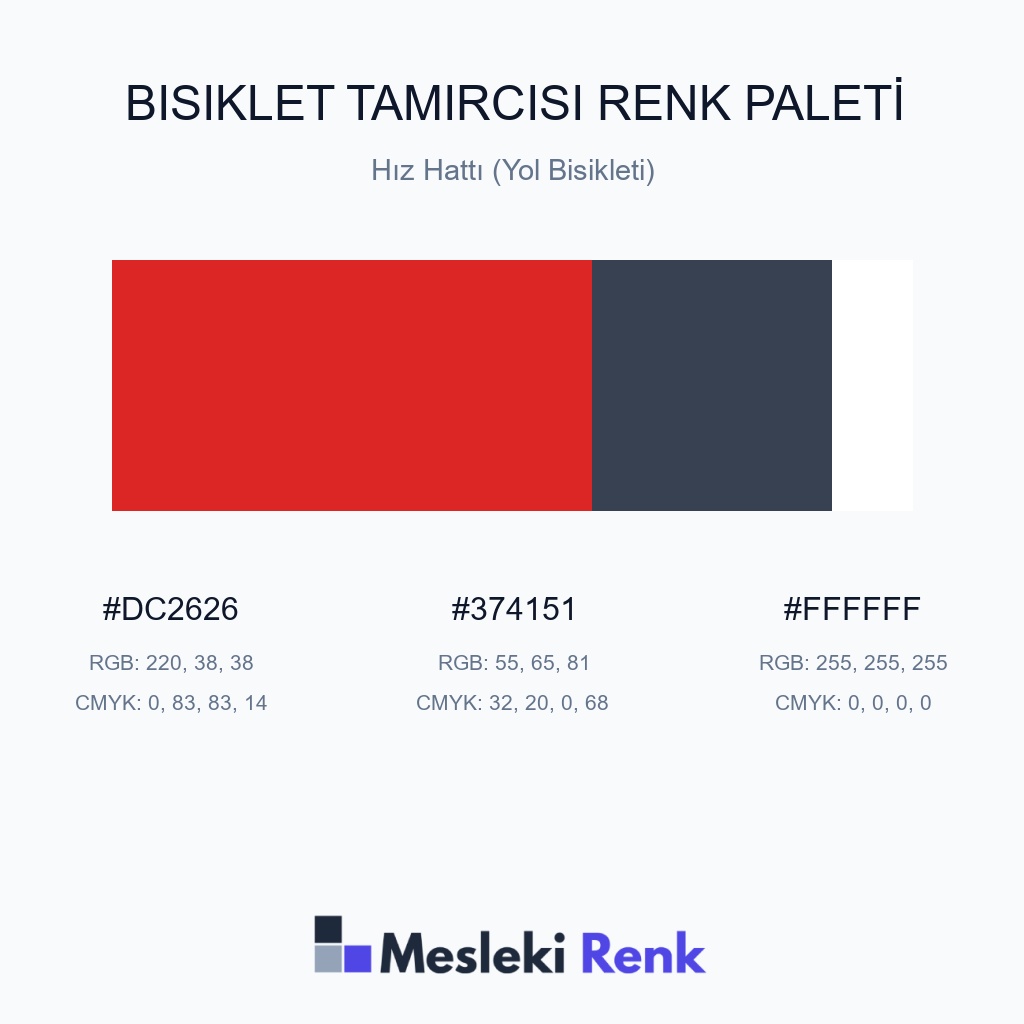 Bisiklet Tamircisi Hız Hattı (Yol Bisikleti) Renk Paleti