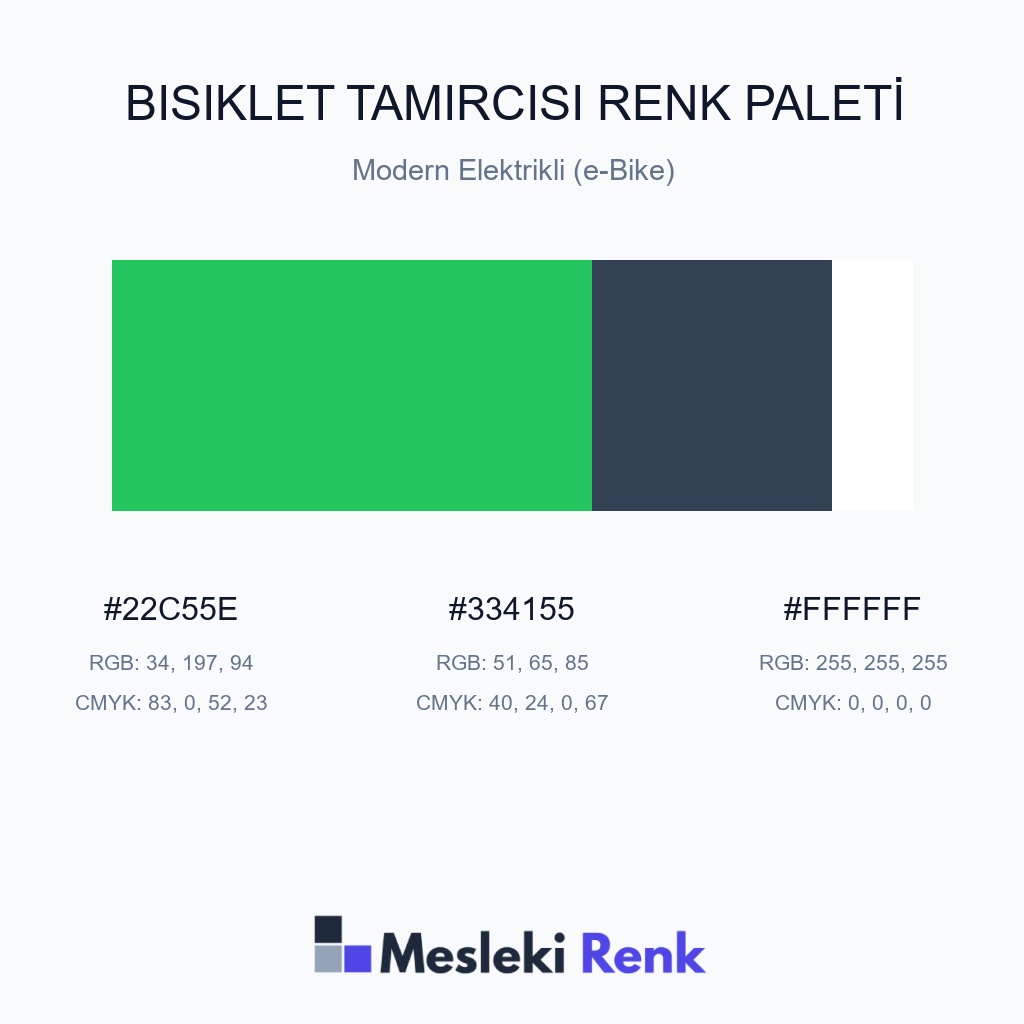 Bisiklet Tamircisi Modern Elektrikli (e-Bike) Renk Paleti