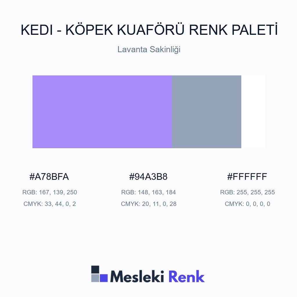Kedi - Köpek Kuaförü Lavanta Sakinliği Renk Paleti