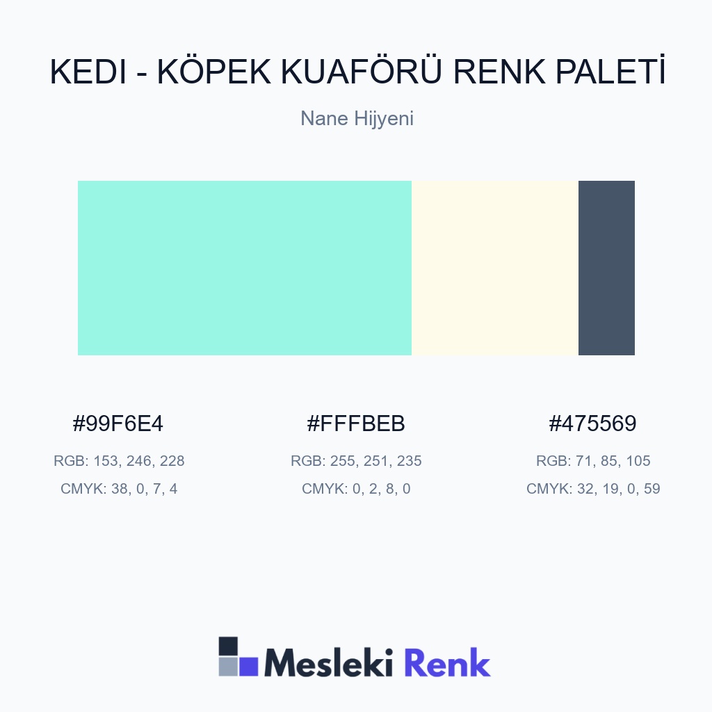 Kedi - Köpek Kuaförü Nane Hijyeni Renk Paleti
