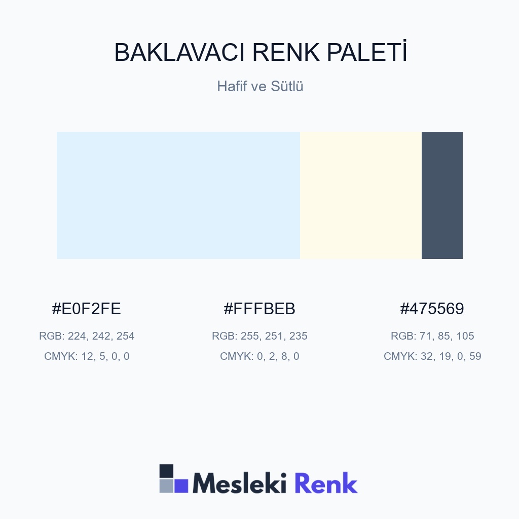 Baklavacı Hafif ve Sütlü Renk Paleti