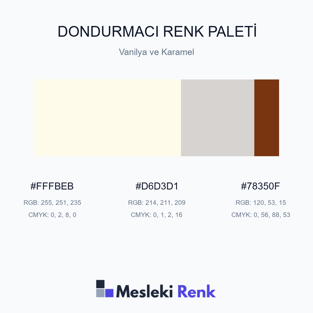 Dondurmacı Vanilya ve Karamel Renk Paleti