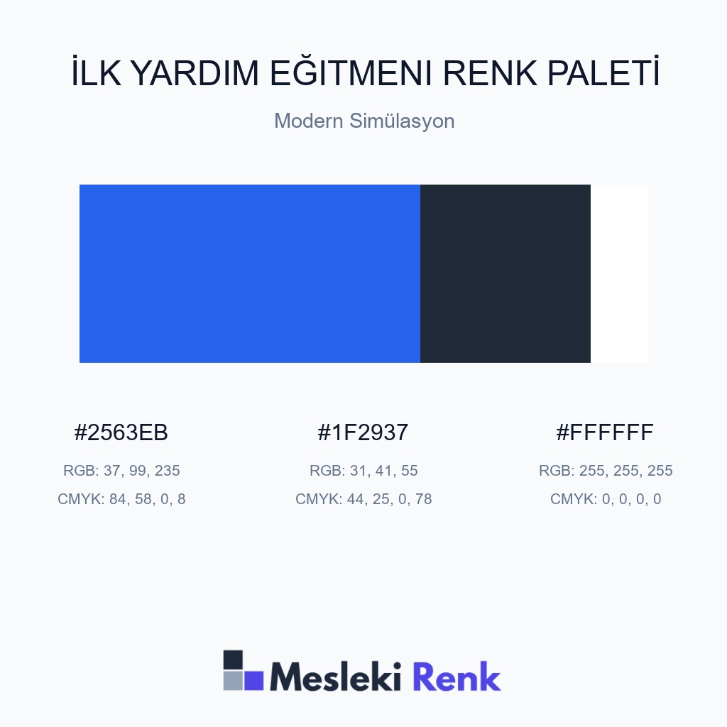 İlk Yardım Eğitmeni Modern Simülasyon Renk Paleti