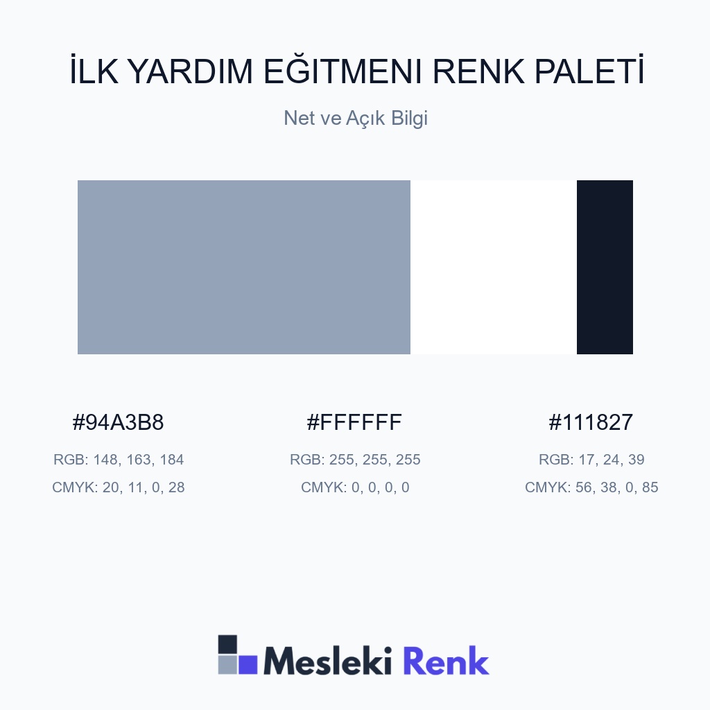 İlk Yardım Eğitmeni Net ve Açık Bilgi Renk Paleti