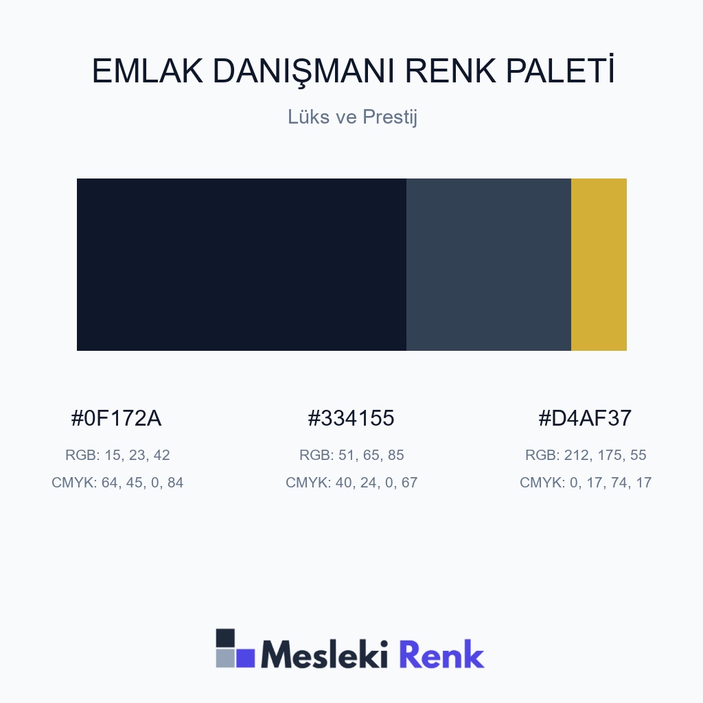 Emlak Danışmanı Lüks ve Prestij Renk Paleti
