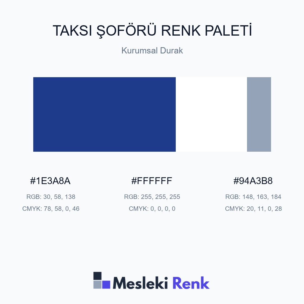 Taksi Şoförü Kurumsal Durak Renk Paleti