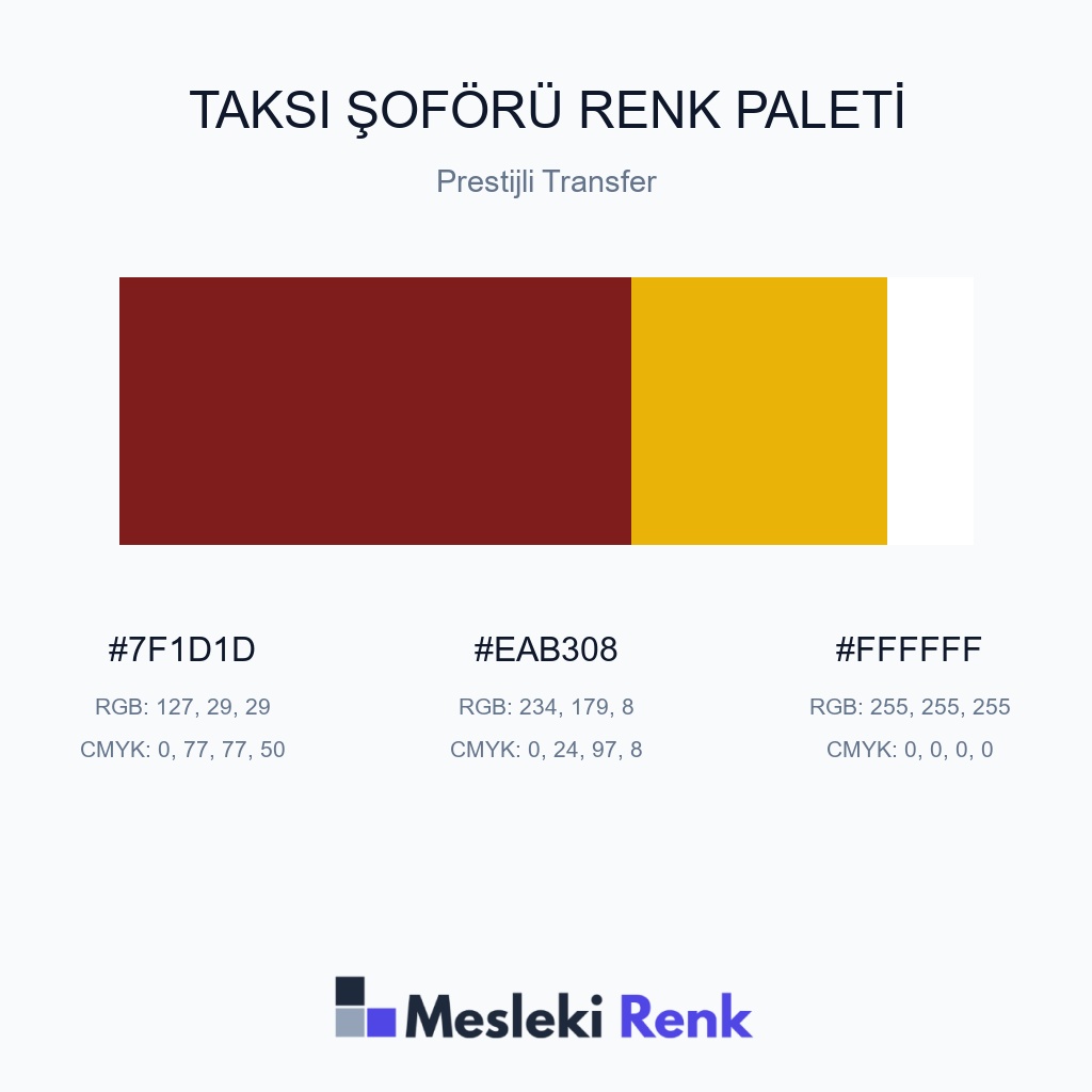 Taksi Şoförü Prestijli Transfer Renk Paleti