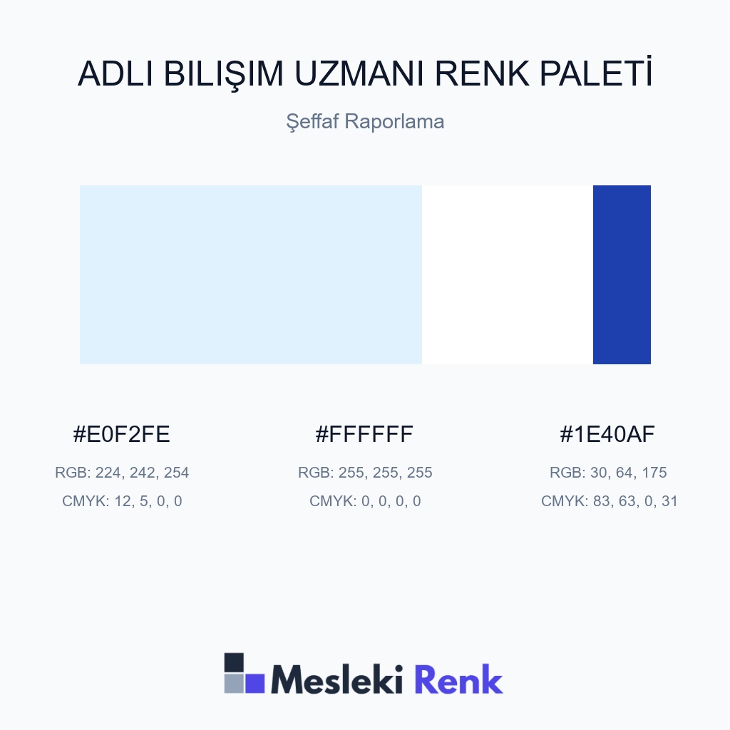 Adli Bilişim Uzmanı Şeffaf Raporlama Renk Paleti