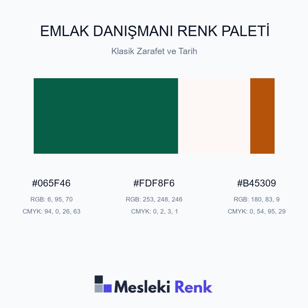 Emlak Danışmanı Klasik Zarafet ve Tarih Renk Paleti