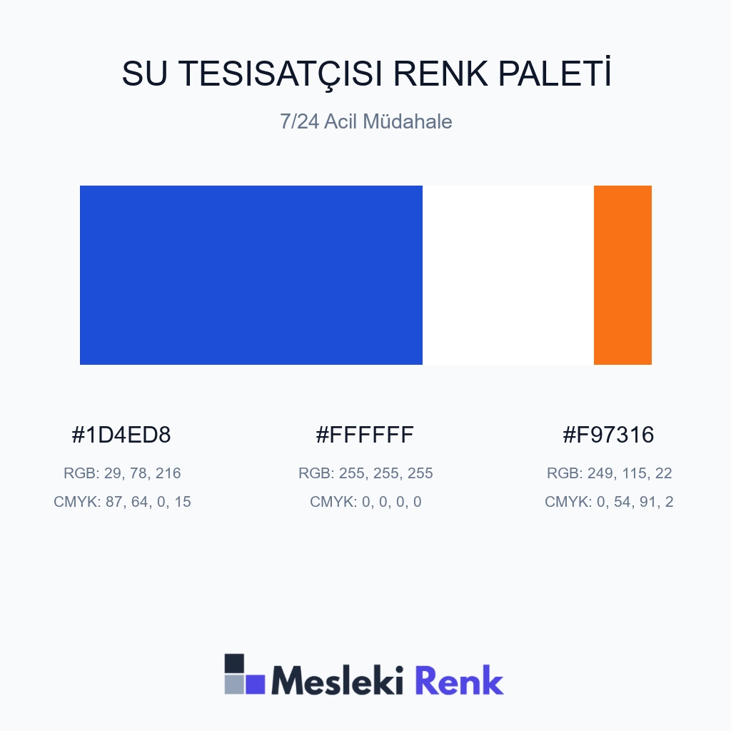 Su Tesisatçısı 7/24 Acil Müdahale Renk Paleti