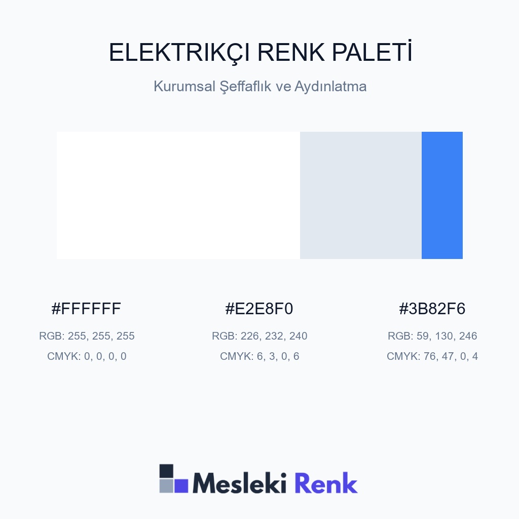 Elektrikçi Kurumsal Şeffaflık ve Aydınlatma Renk Paleti