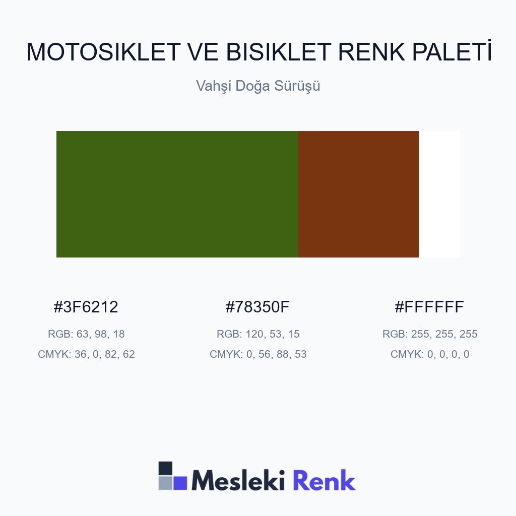 Motosiklet ve Bisiklet Vahşi Doğa Sürüşü Renk Paleti