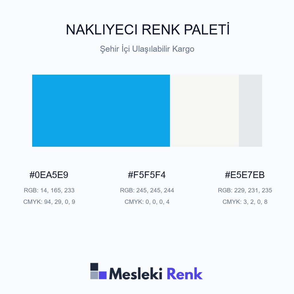 Nakliyeci Şehir İçi Ulaşılabilir Kargo Renk Paleti