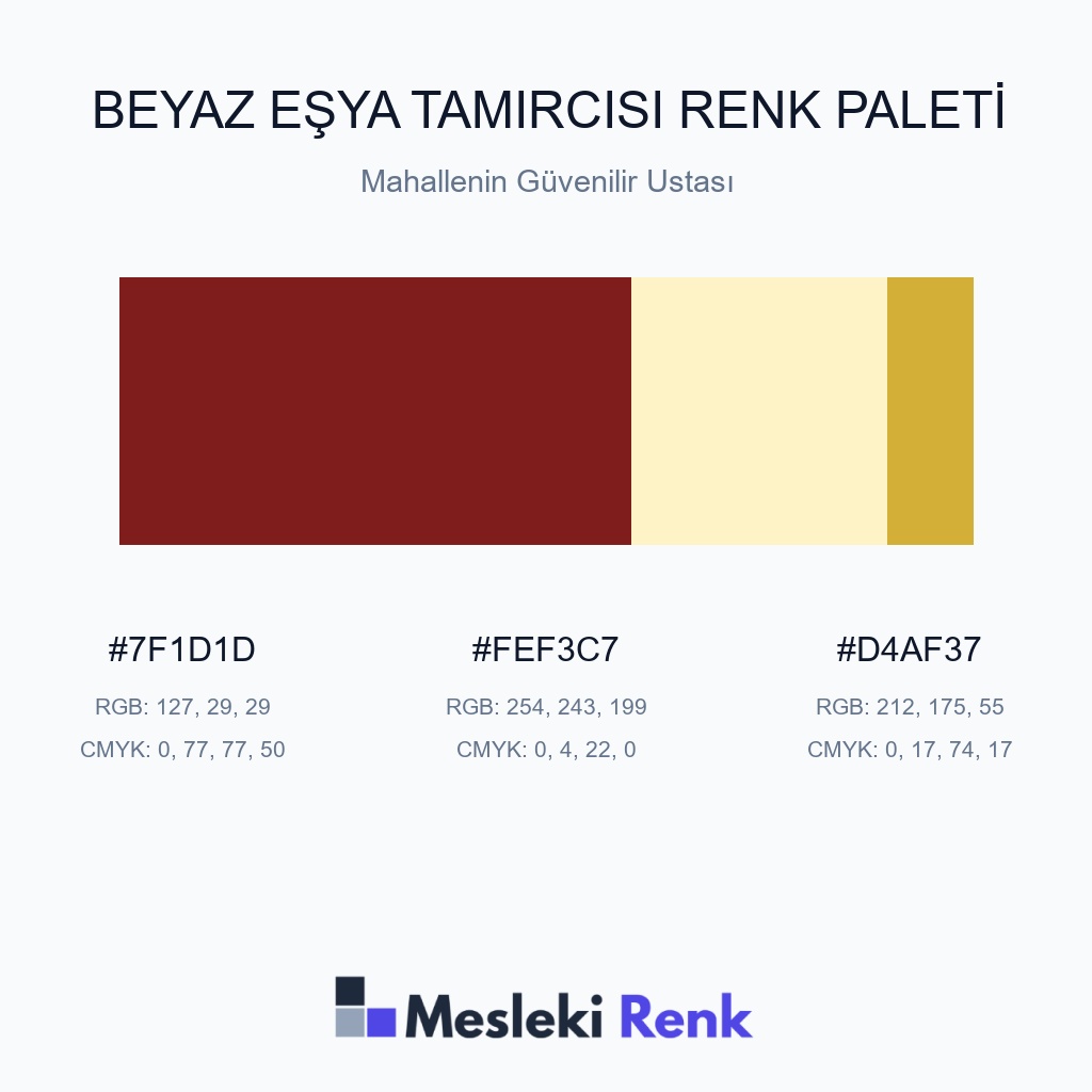 Beyaz Eşya Tamircisi Mahallenin Güvenilir Ustası Renk Paleti