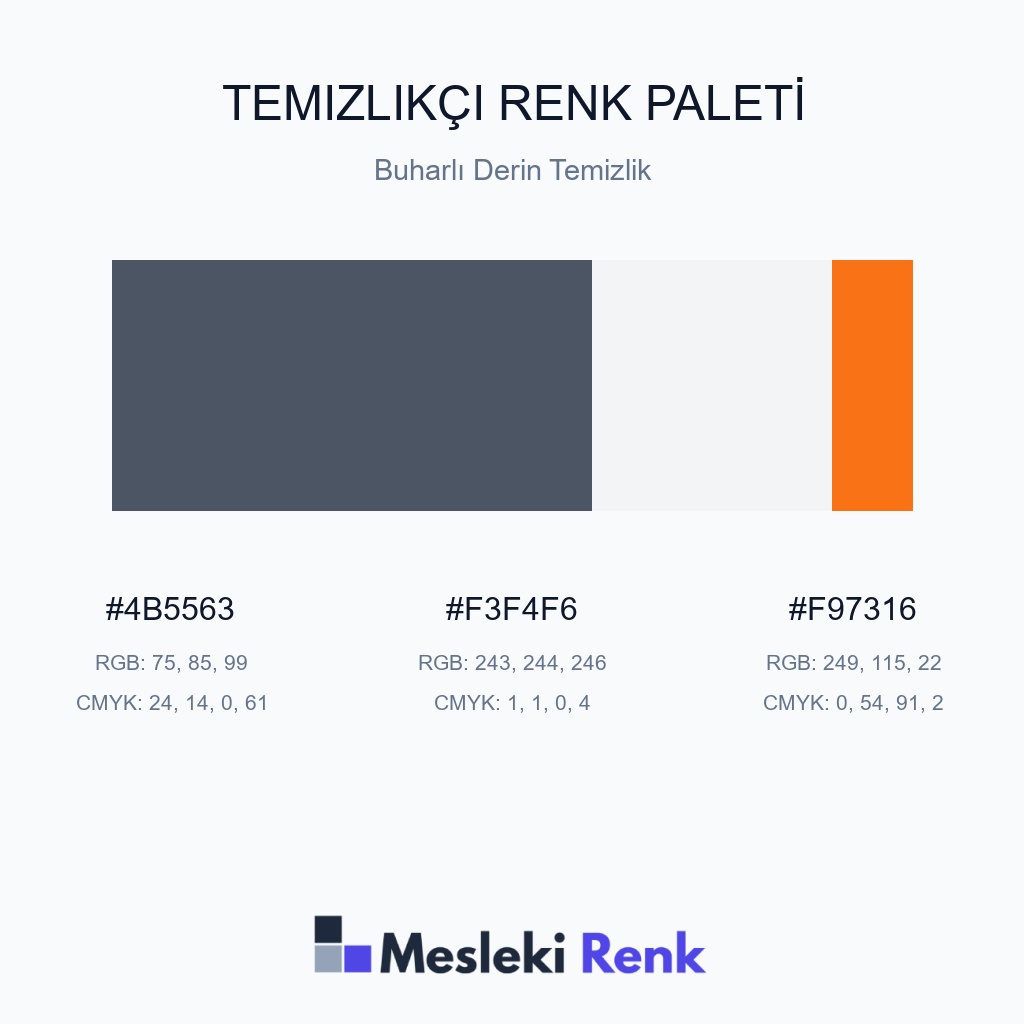 Temizlikçi Buharlı Derin Temizlik Renk Paleti
