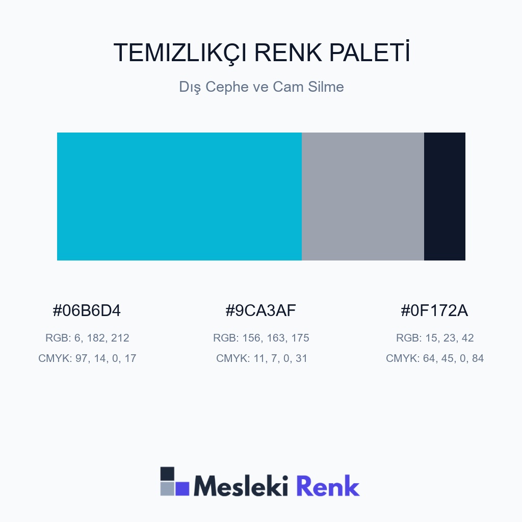 Temizlikçi Dış Cephe ve Cam Silme Renk Paleti
