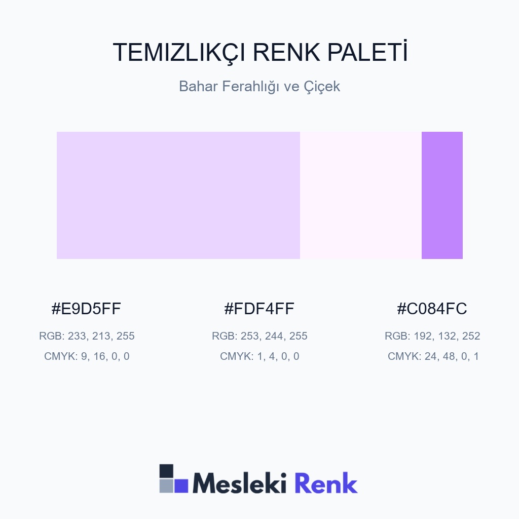 Temizlikçi Bahar Ferahlığı ve Çiçek Renk Paleti