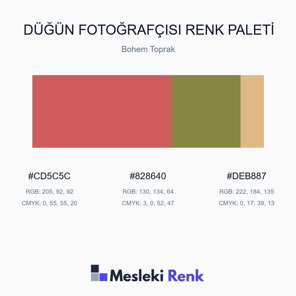 Düğün Fotoğrafçısı Bohem Toprak Renk Paleti
