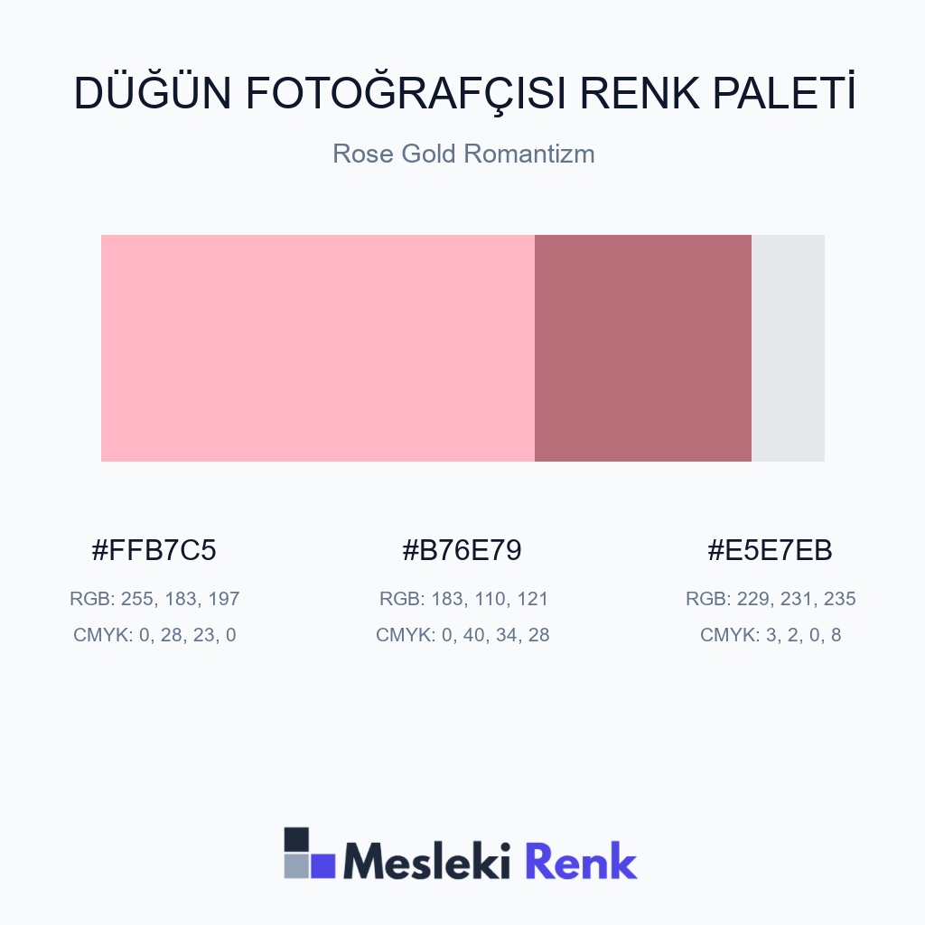 Düğün Fotoğrafçısı Rose Gold Romantizm Renk Paleti
