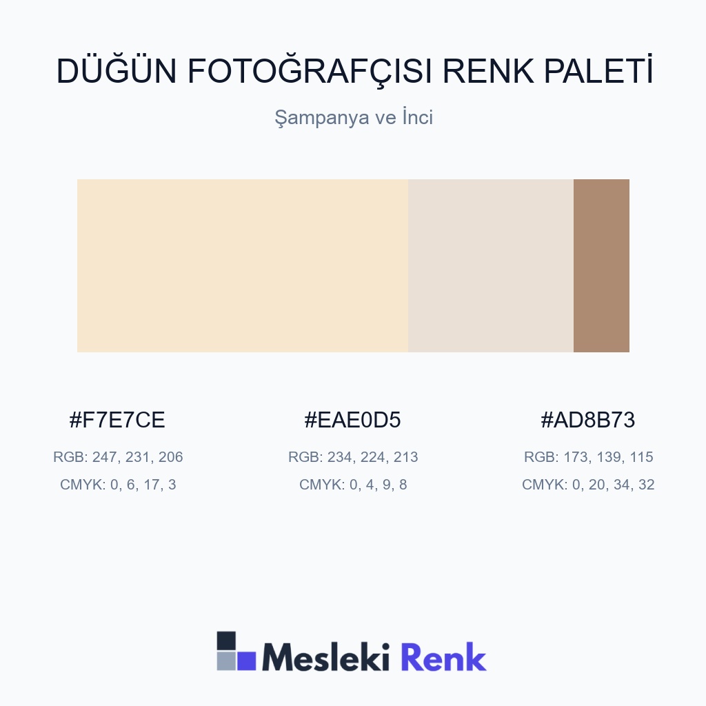 Düğün Fotoğrafçısı Şampanya ve İnci Renk Paleti