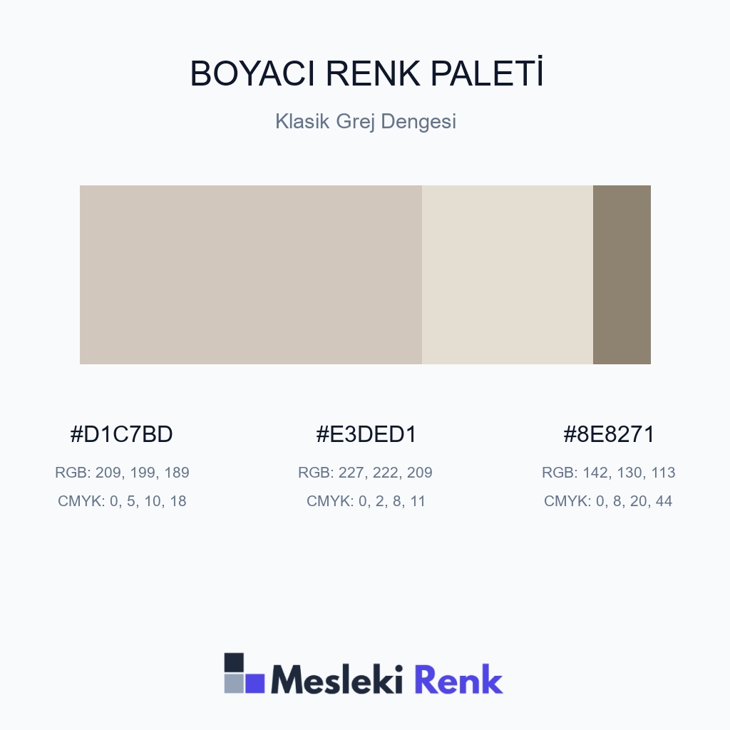 Boyacı Klasik Grej Dengesi Renk Paleti