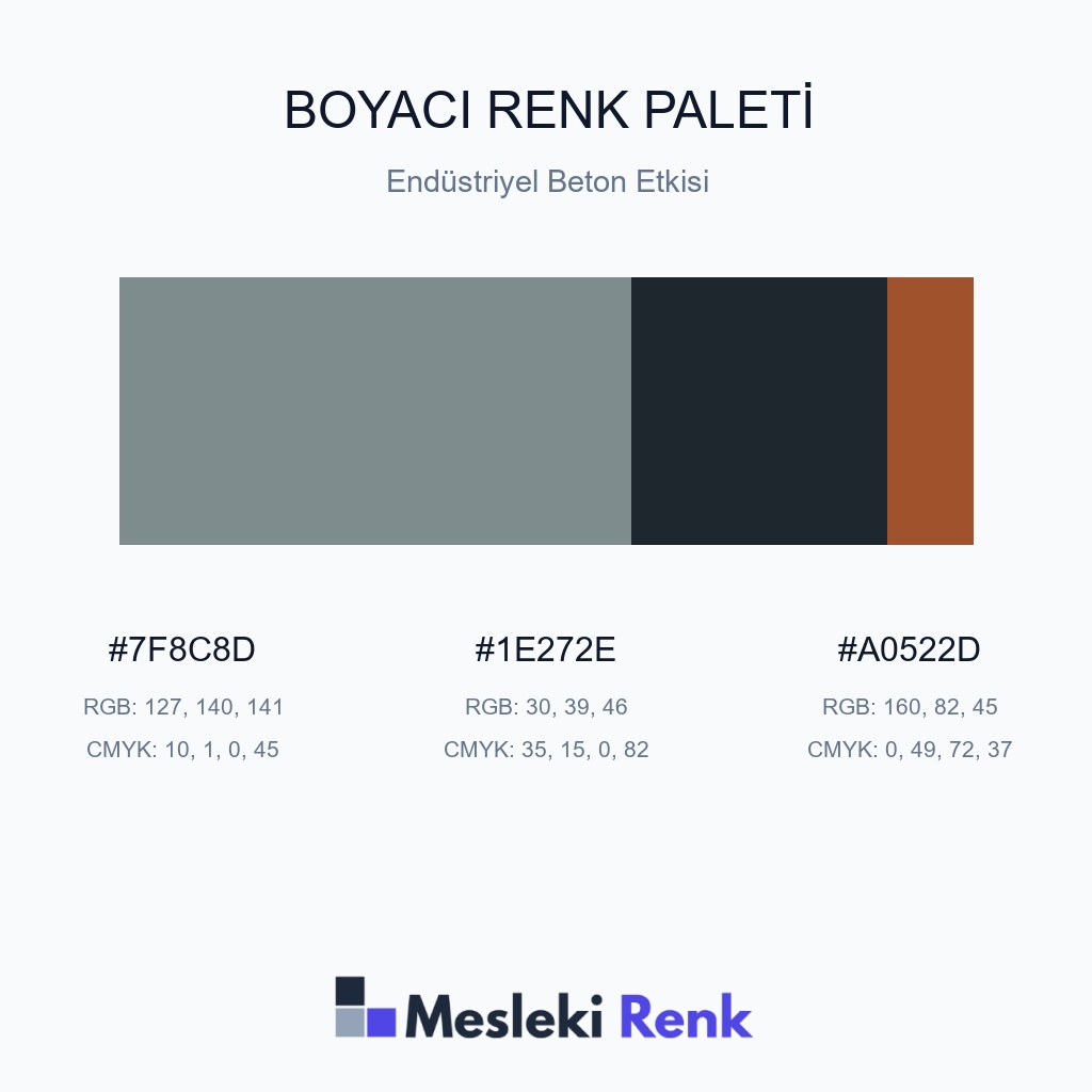 Boyacı Endüstriyel Beton Etkisi Renk Paleti