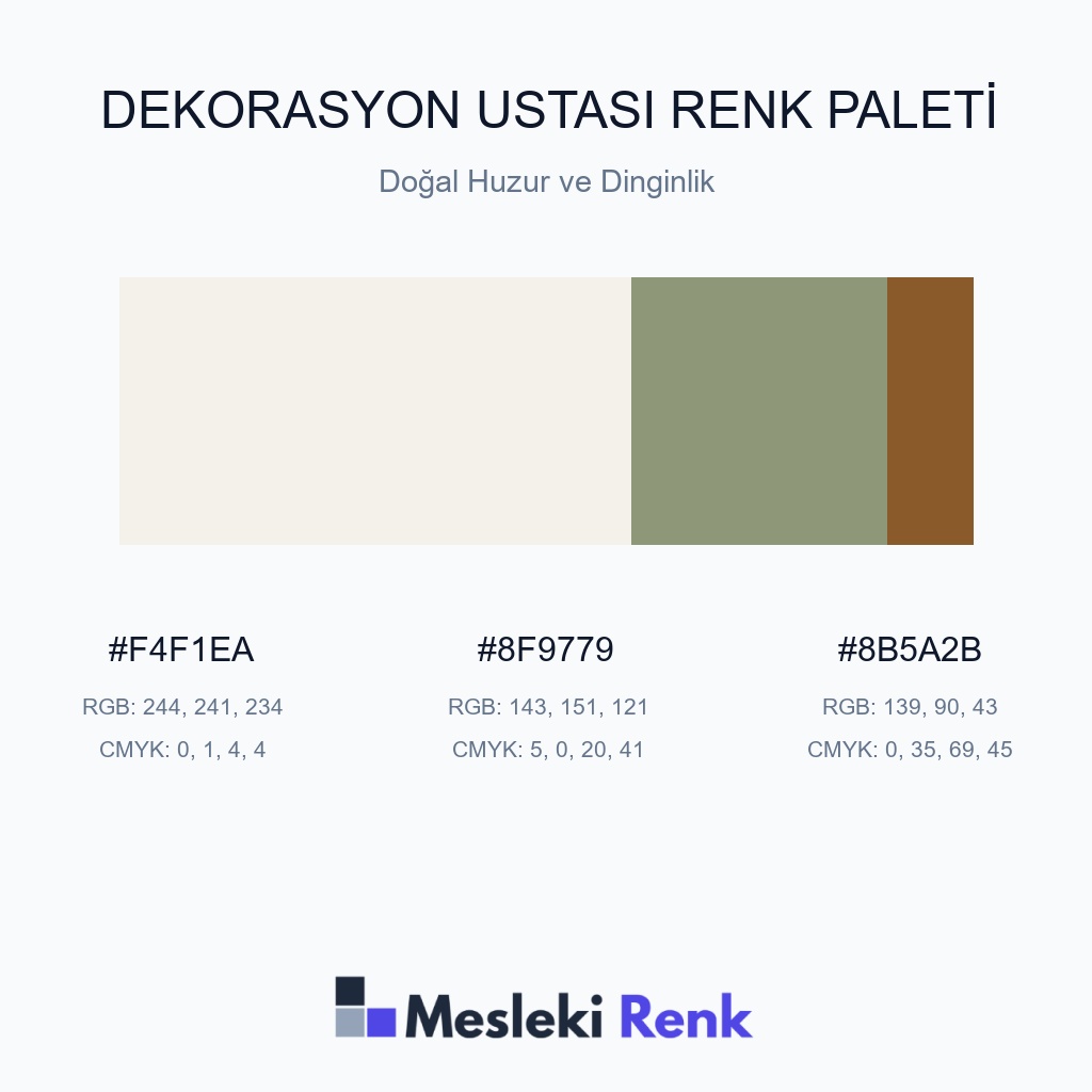 Dekorasyon Ustası Doğal Huzur ve Dinginlik Renk Paleti
