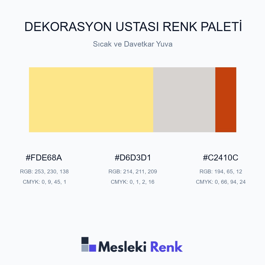 Dekorasyon Ustası Sıcak ve Davetkar Yuva Renk Paleti