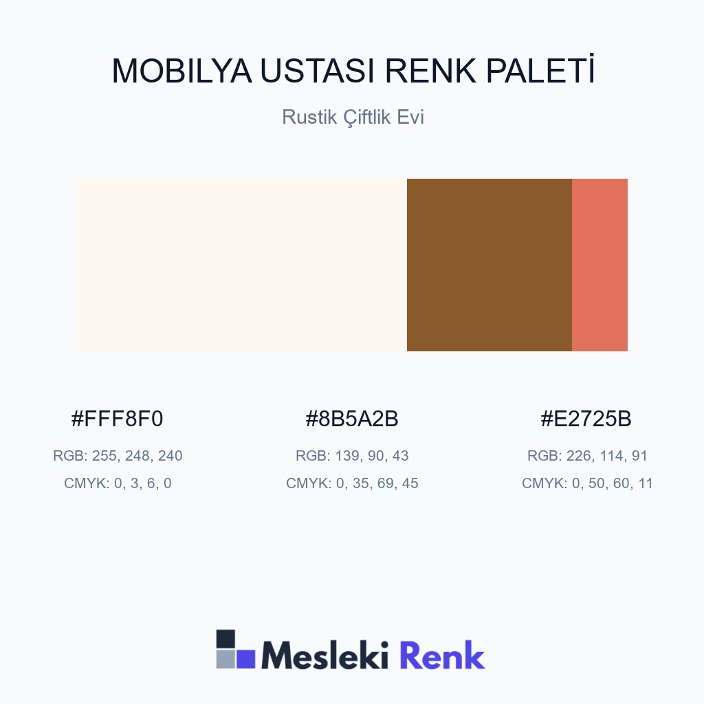 Mobilya Ustası Rustik Çiftlik Evi Renk Paleti