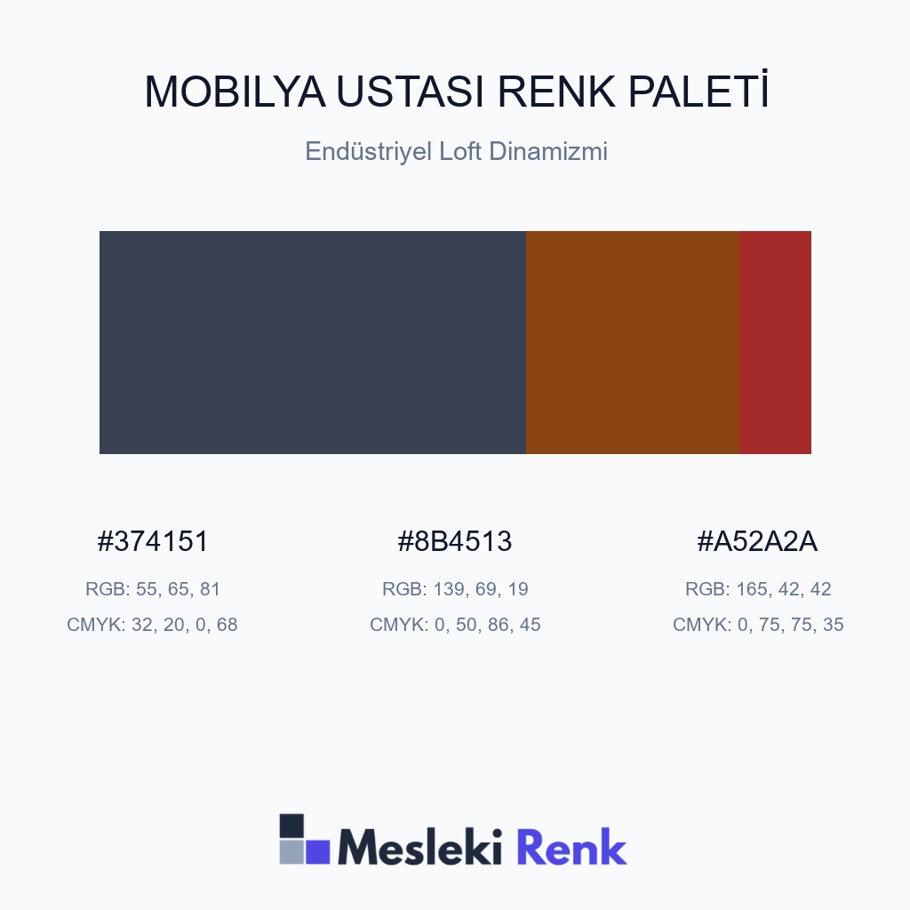 Mobilya Ustası Endüstriyel Loft Dinamizmi Renk Paleti